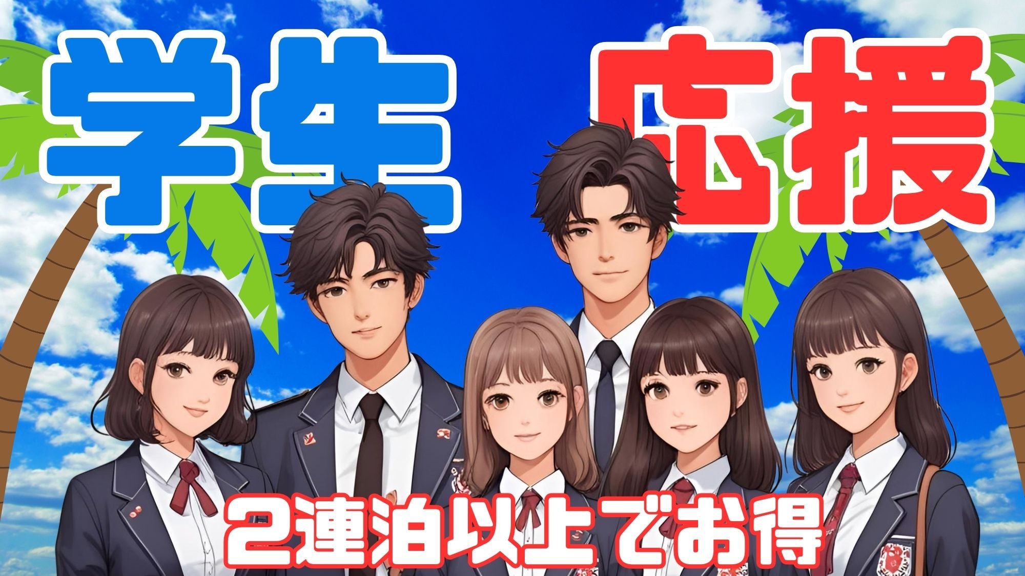 2連泊以上【学生旅行応援プラン】（大学生・専門学生限定 ）　4名まで