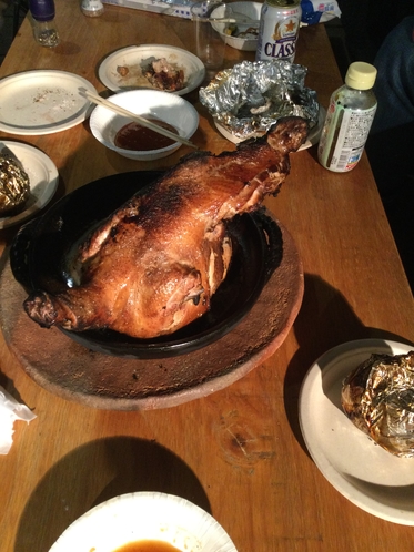 地鶏の丸焼き