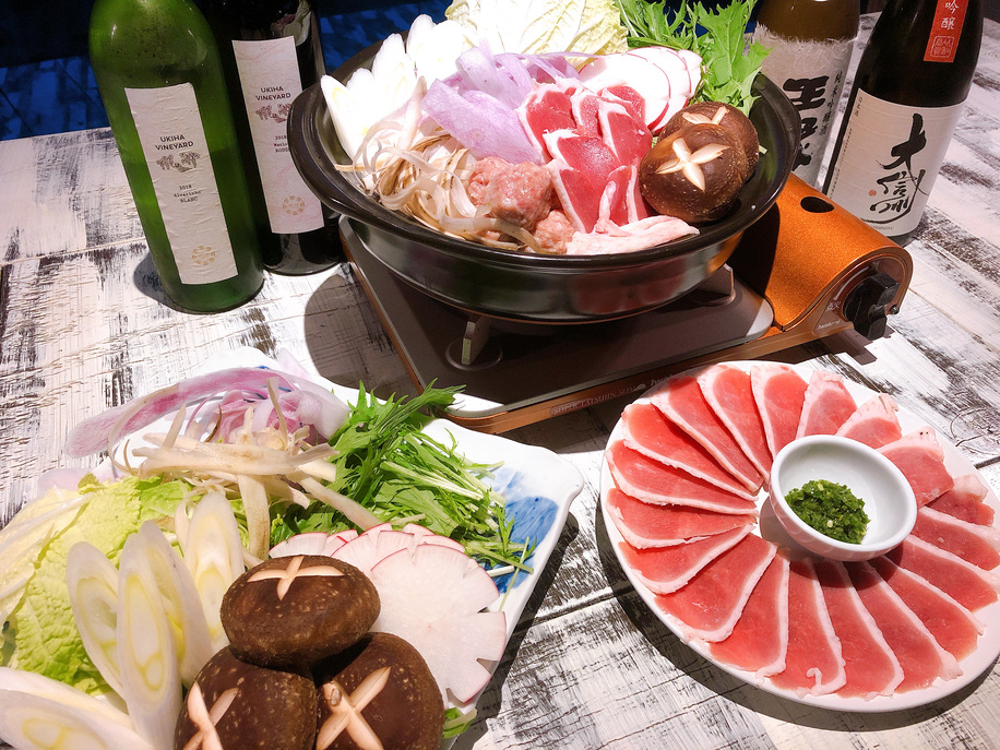 【2食付き】夜は鴨鍋！寒い時期にうれしい！コク深い鴨肉をお鍋でどうぞ。シメは手打ちの十割蕎麦で決まり