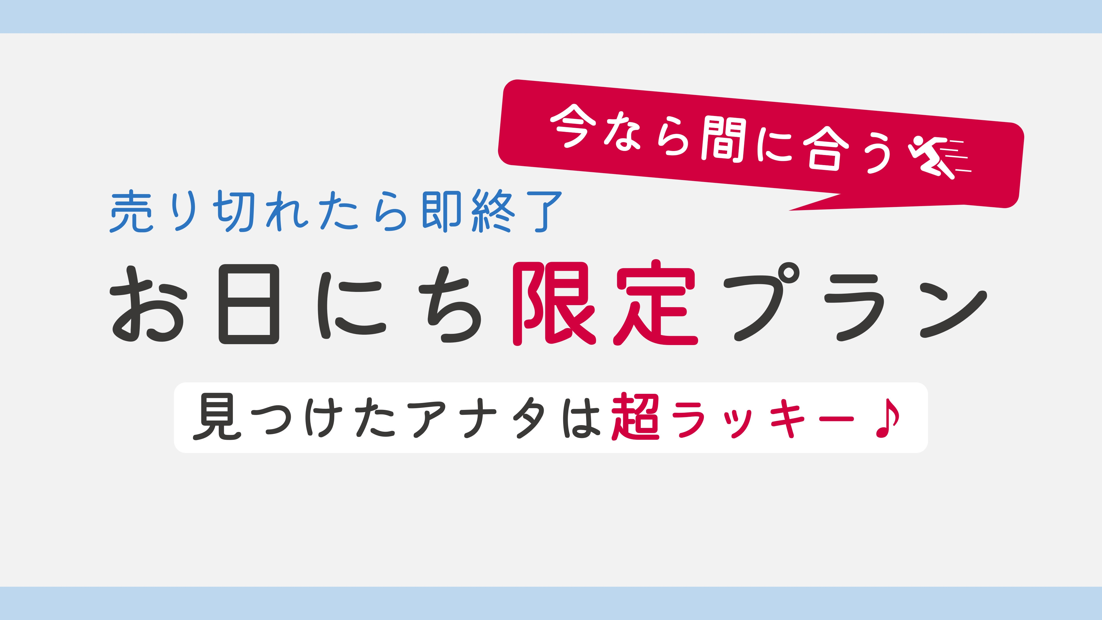 【今なら間に合う！】売り切れたら即終了！お日にち限定プラン＜食事なし＞