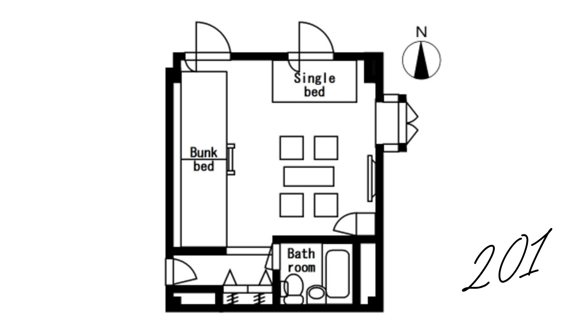 デザイナーズシングル+ロフトベット 201