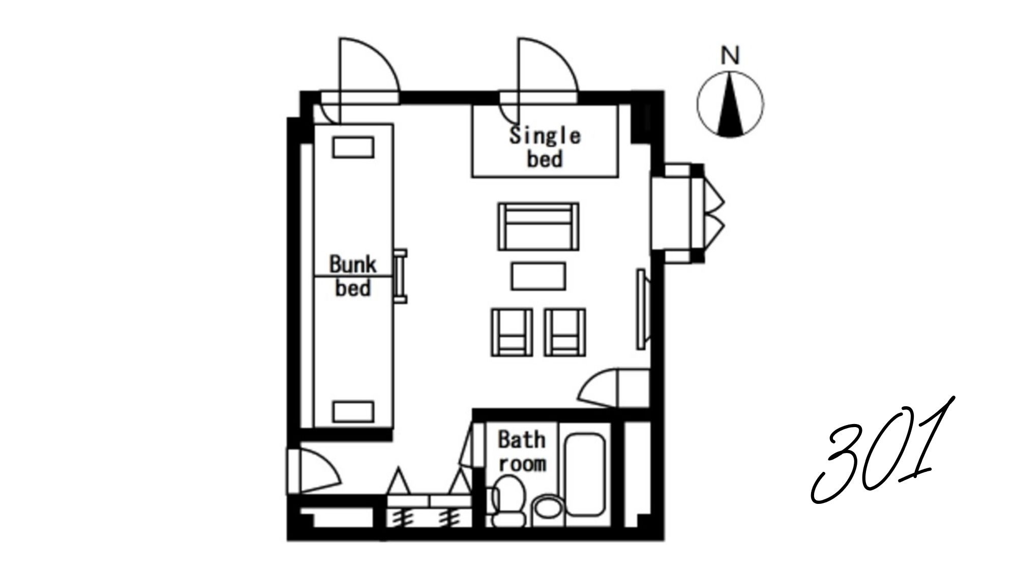 デザイナーズシングル+ロフトベット 301