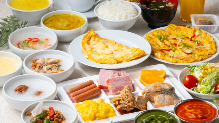 【朝食】焼き立てナンが人気！出来立てバイキング！