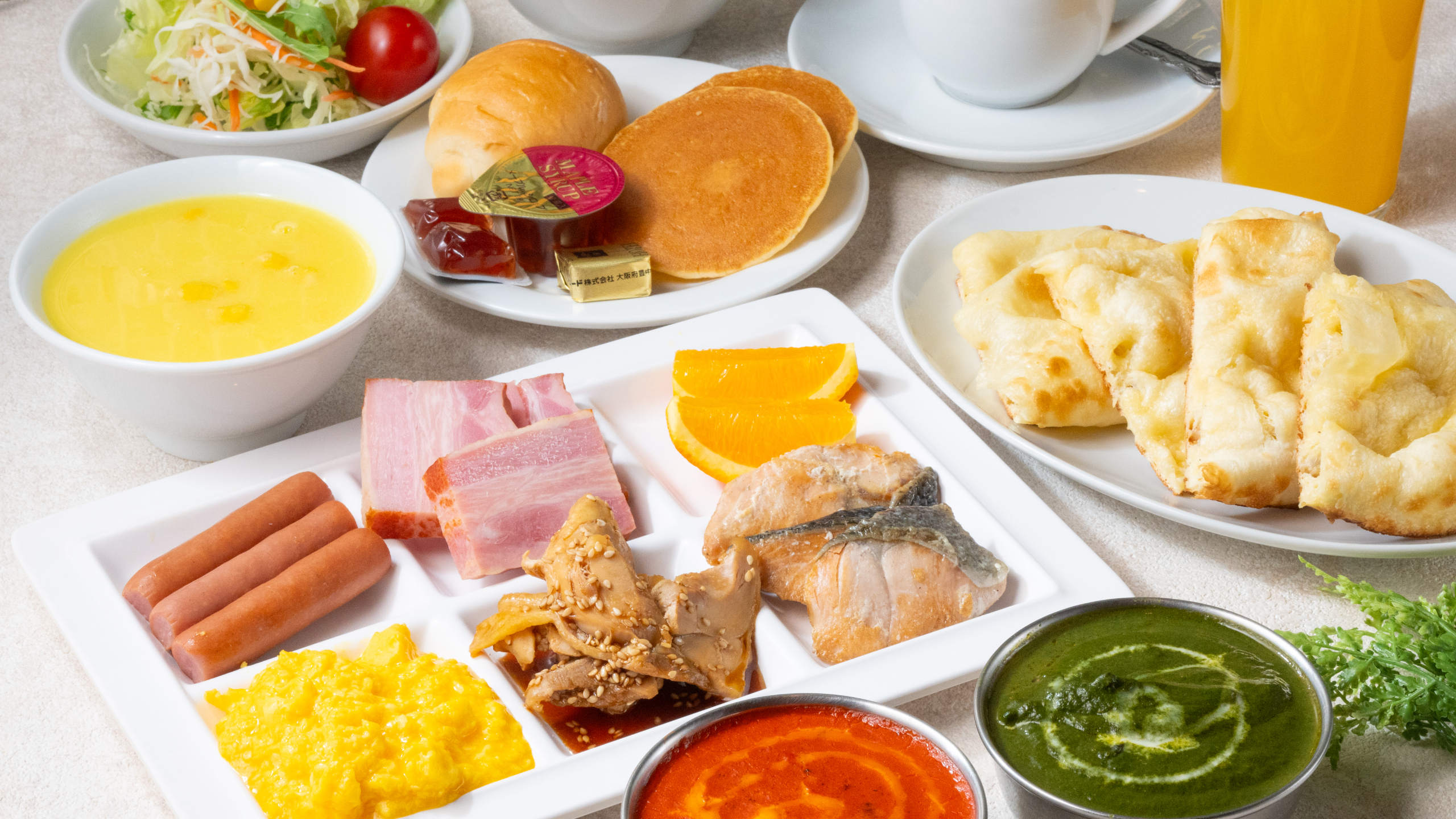 【朝食】ビュッフェと選べるメニューをご用意しております