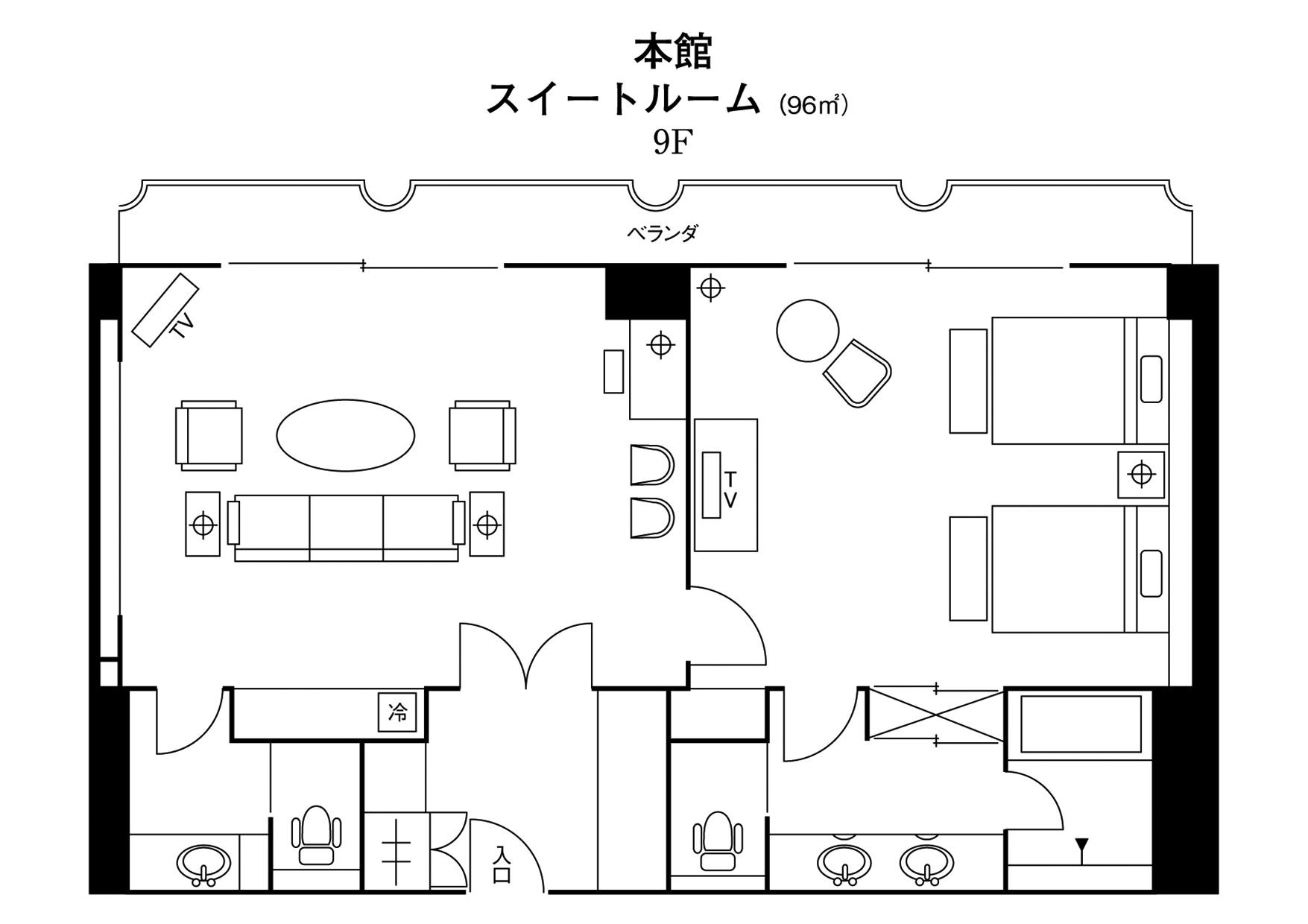 本館　スイートルーム　平面図
