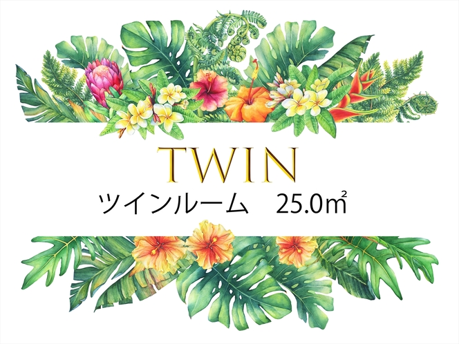 【ツインルーム】　ゆったり25㎡・シングルベッド（1ｍ幅）2台・Wi-Fi、キッチン、家具家電