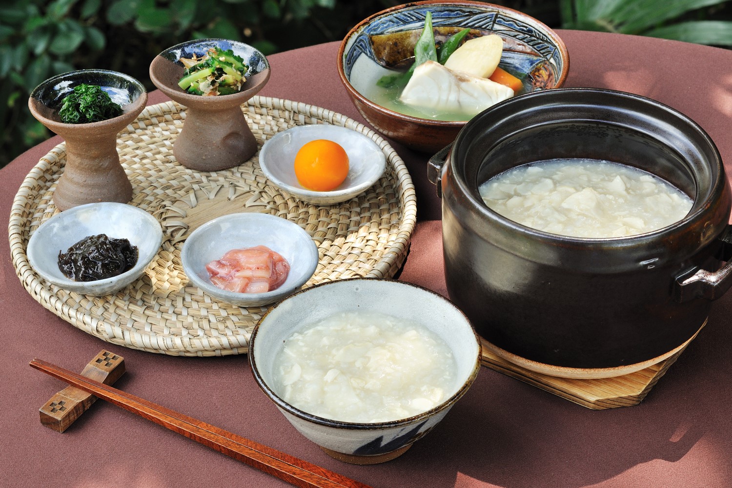 ゆし豆腐粥朝食
