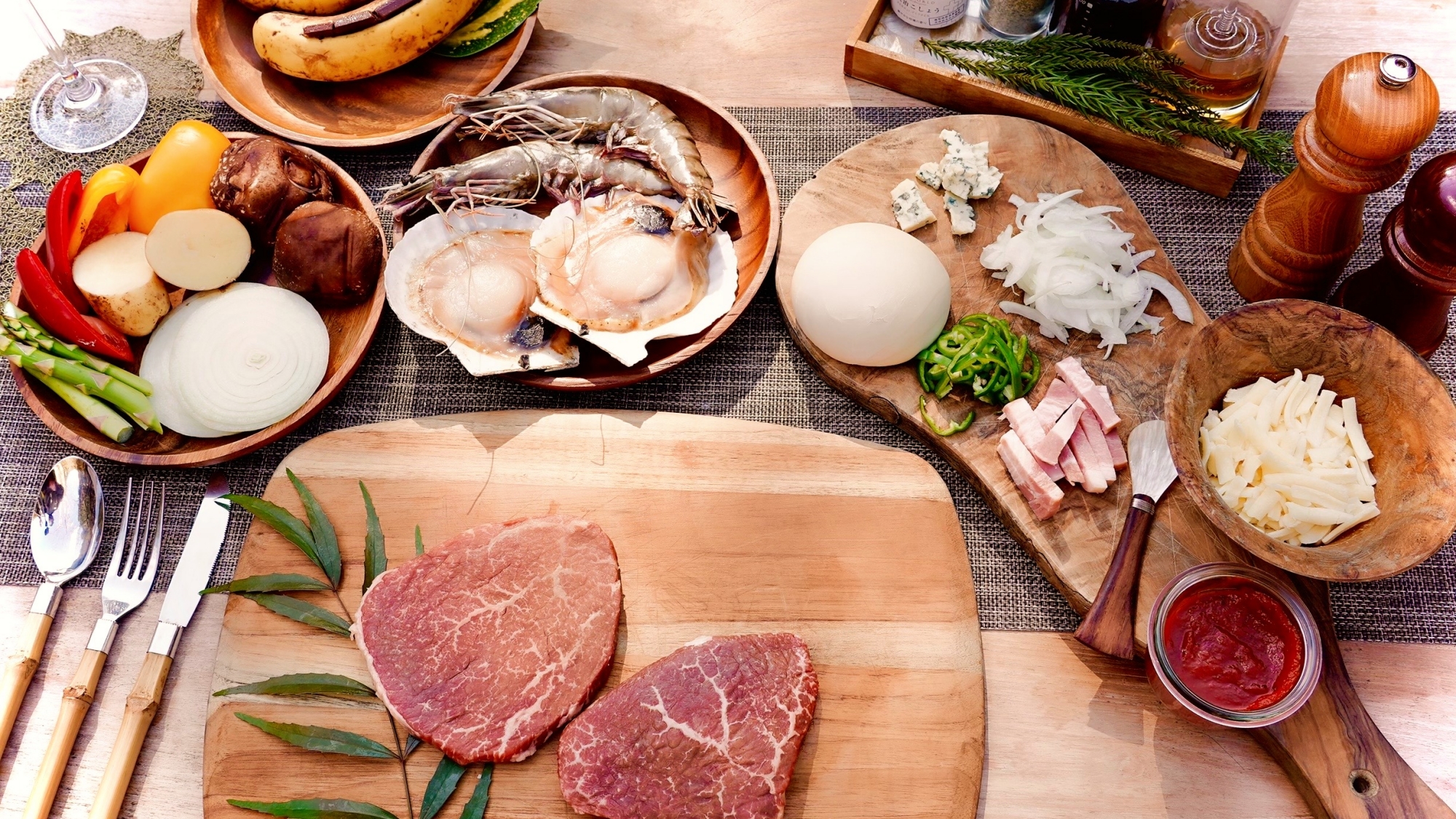 *【BBQメニュー】国産肩三角ステーキセット。