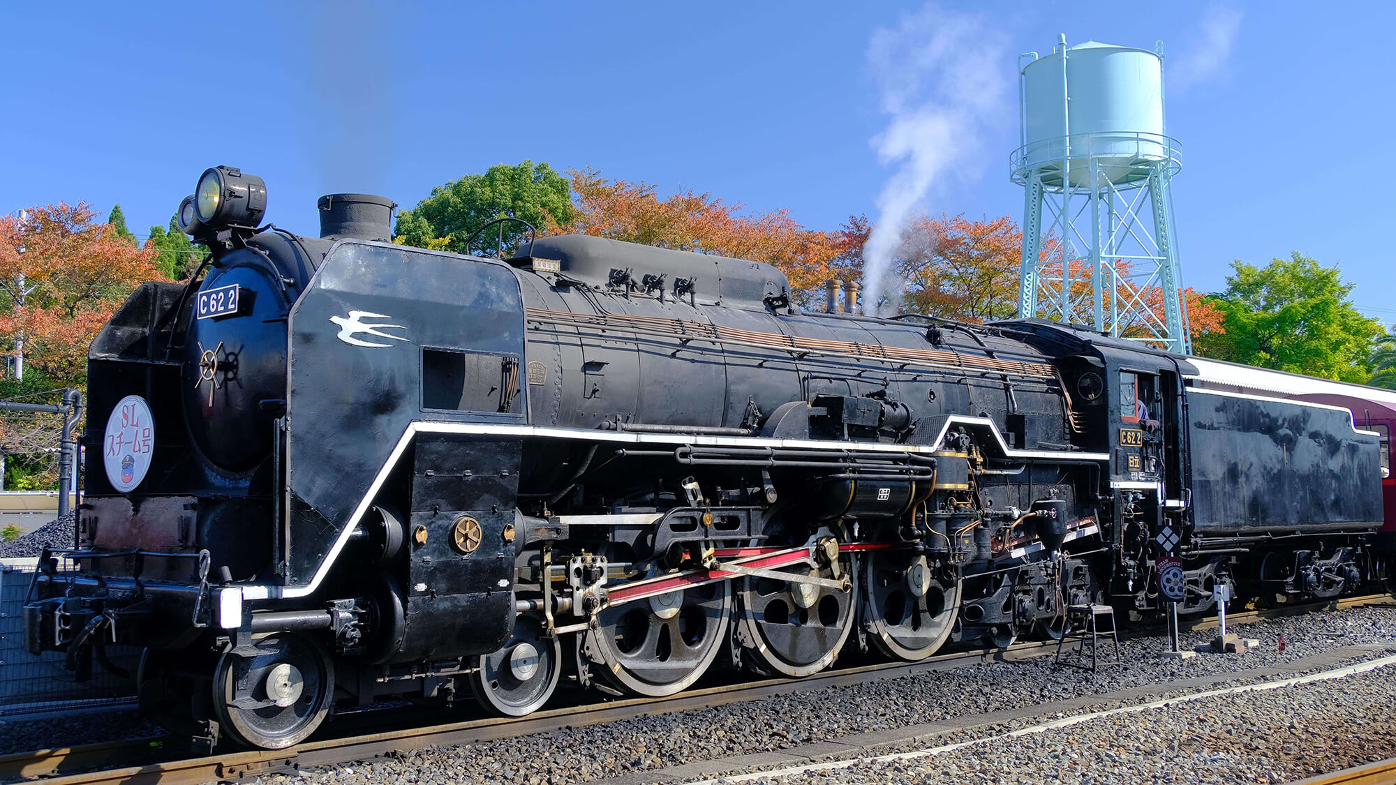 【京都蒸気機関車】往復1kmを走る間、旅気分を味わうことができます。（京都鉄道博物館にて）
