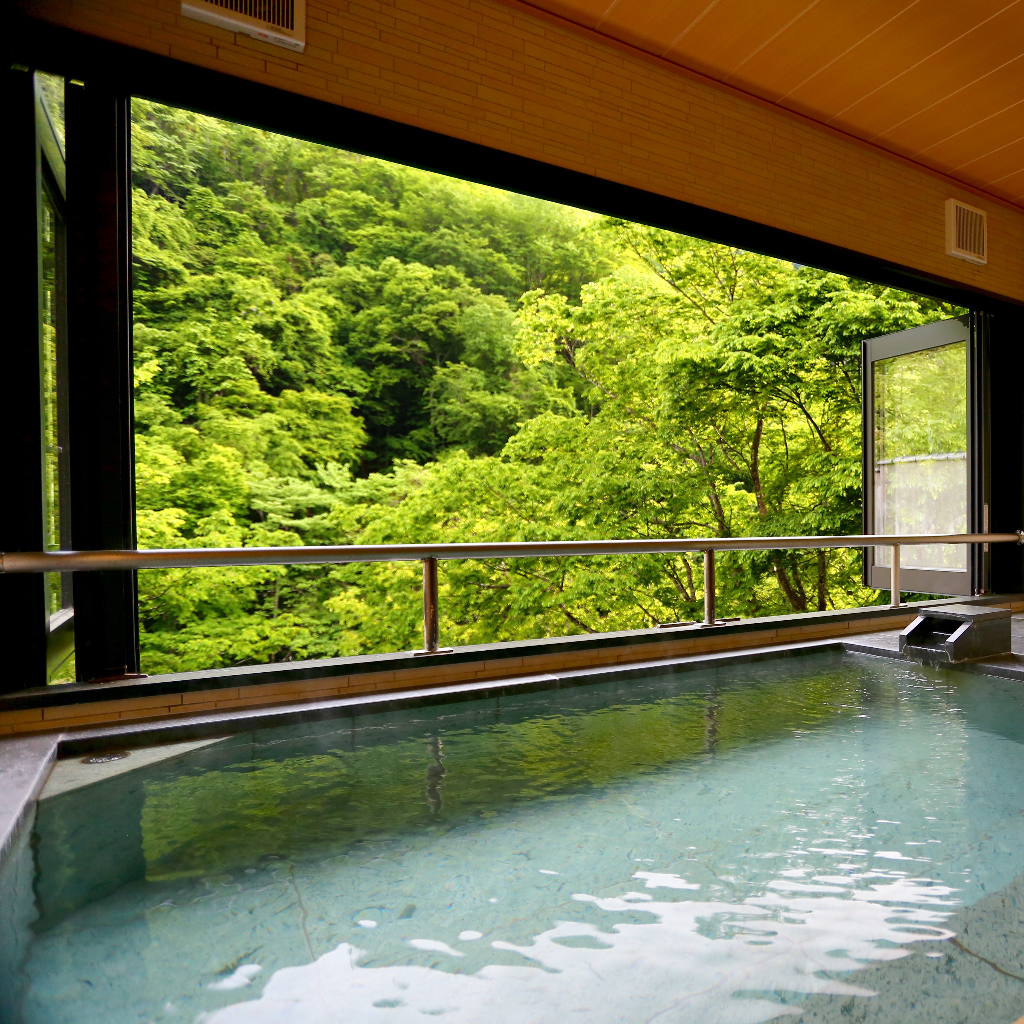 なでしこの間　源泉かけ流しの半露天風呂付き