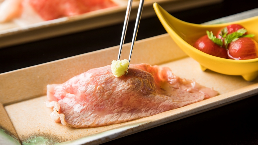 Ａ５和牛「静岡そだち」の炙り寿司