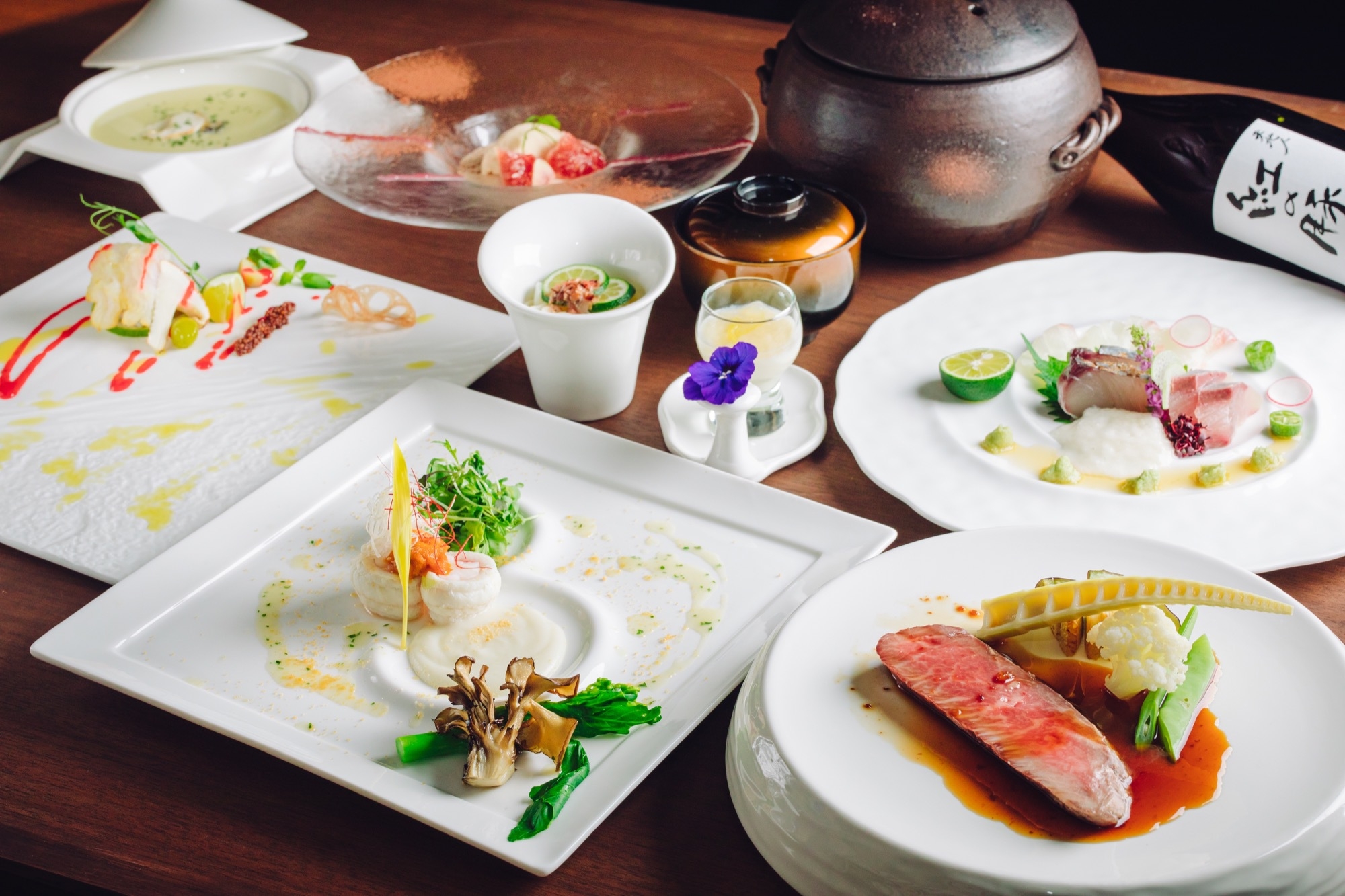 【温泉SALE】香川県特産オリーブ牛A5ランク、厳選魚介類を堪能《2食付/フレンチ懐石》