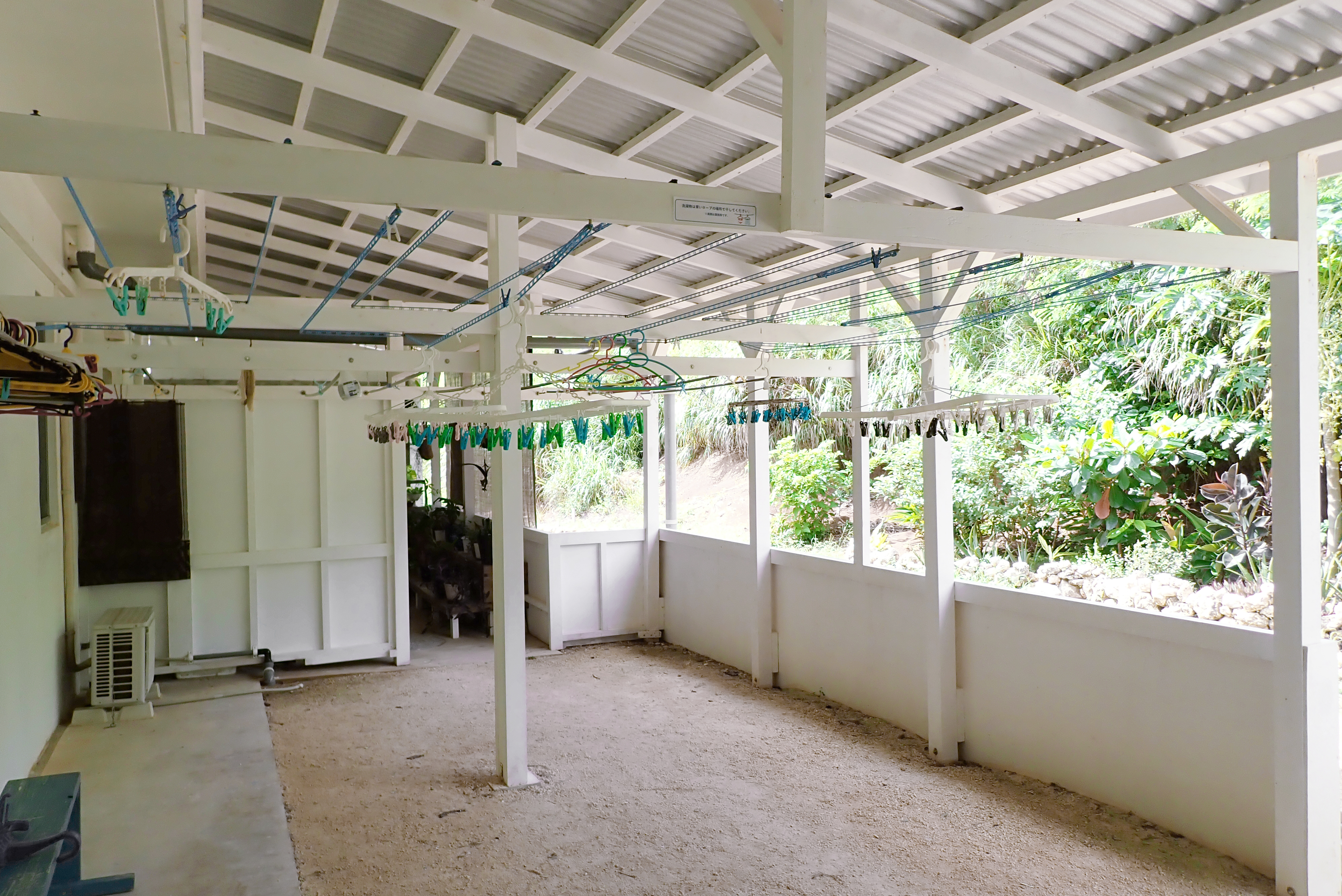 雨でも心配のない物干しスペース