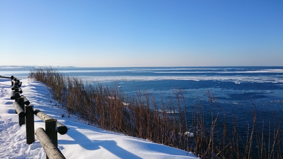 見渡す限り、オホーツク海と流氷