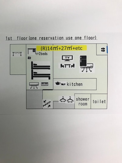 簡易キッチン付き個室の間取り
