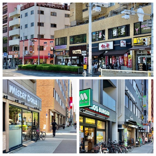 長居駅周辺 ファストフード店や飲食店がたくさんあります