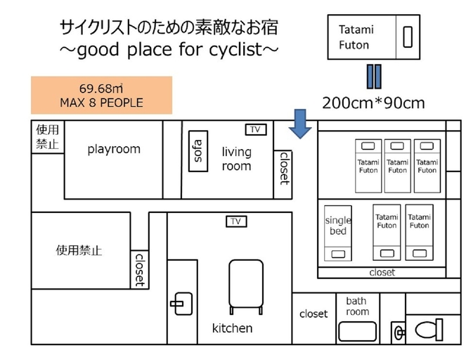 The floor plan of our house. 施設の見取図です。