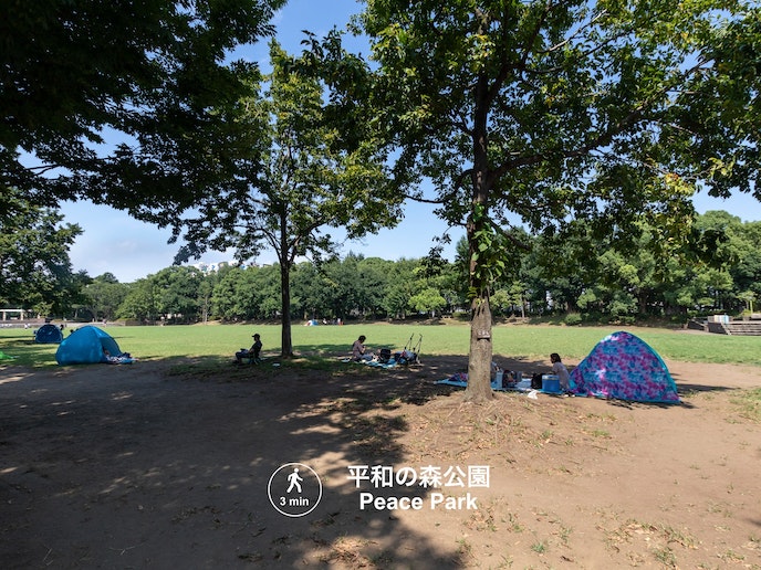 平和の森公園。PATRIE OHMOIRI IIから徒歩3分。Peace Park. Distanc