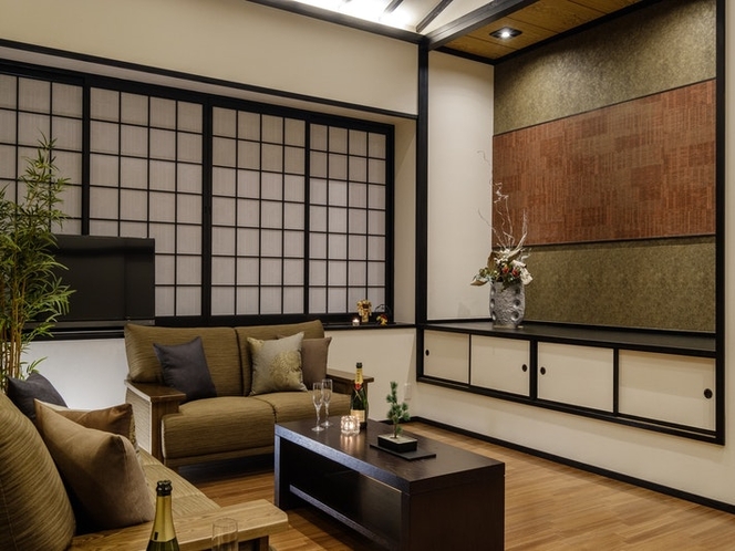 A living room with a Japanese touch. /...