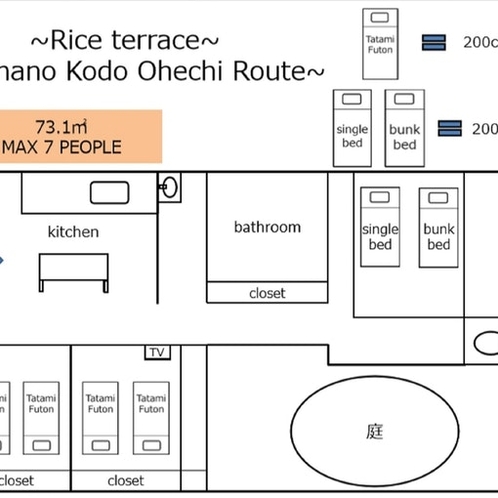 The floor plan of our house. 施設の見取図です。