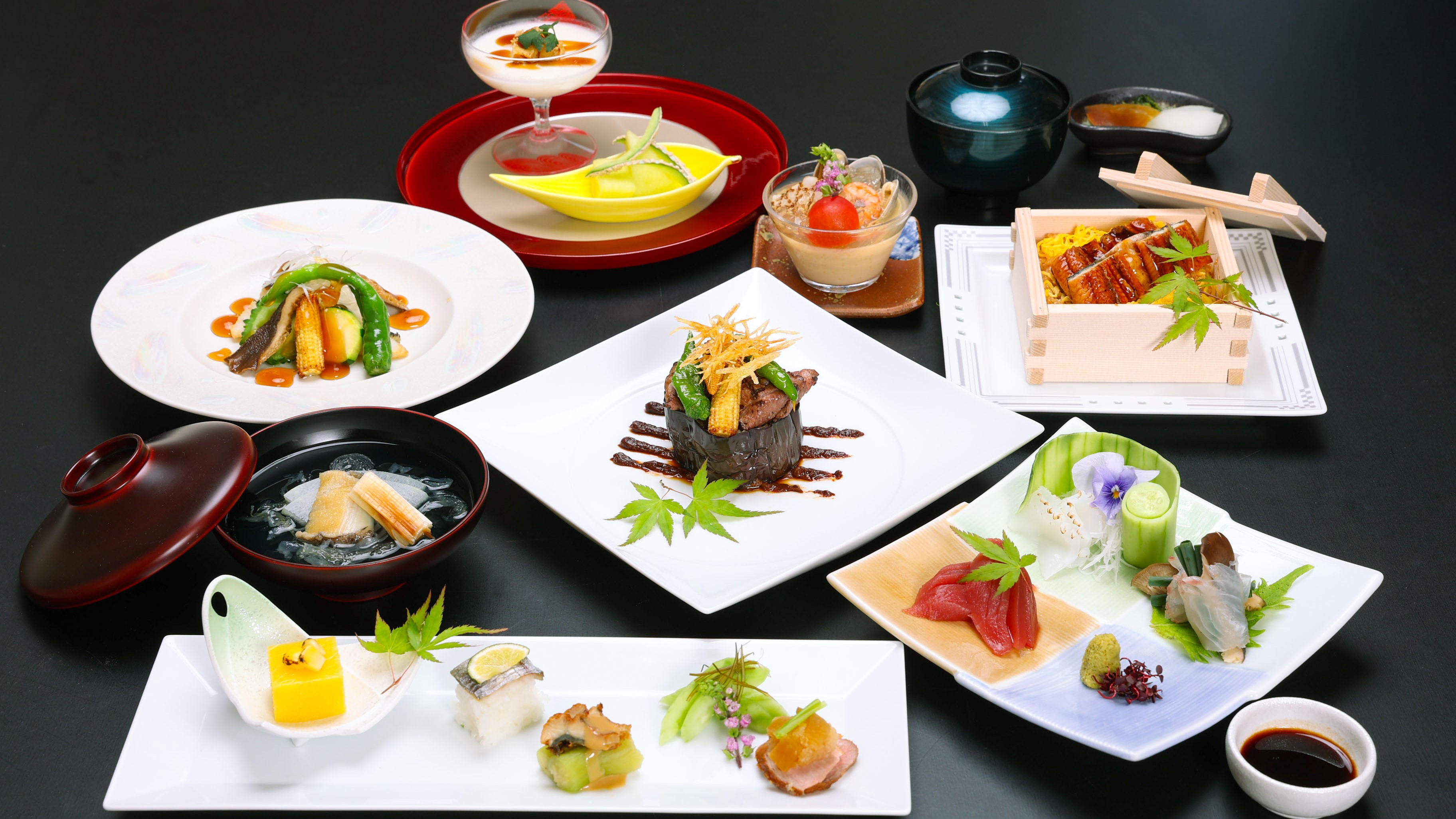 鱸と夏野菜甘酢餡掛けや旬の食材が味わえる～四季旬彩会席 ［ 7月・8月 ］（イメージ)