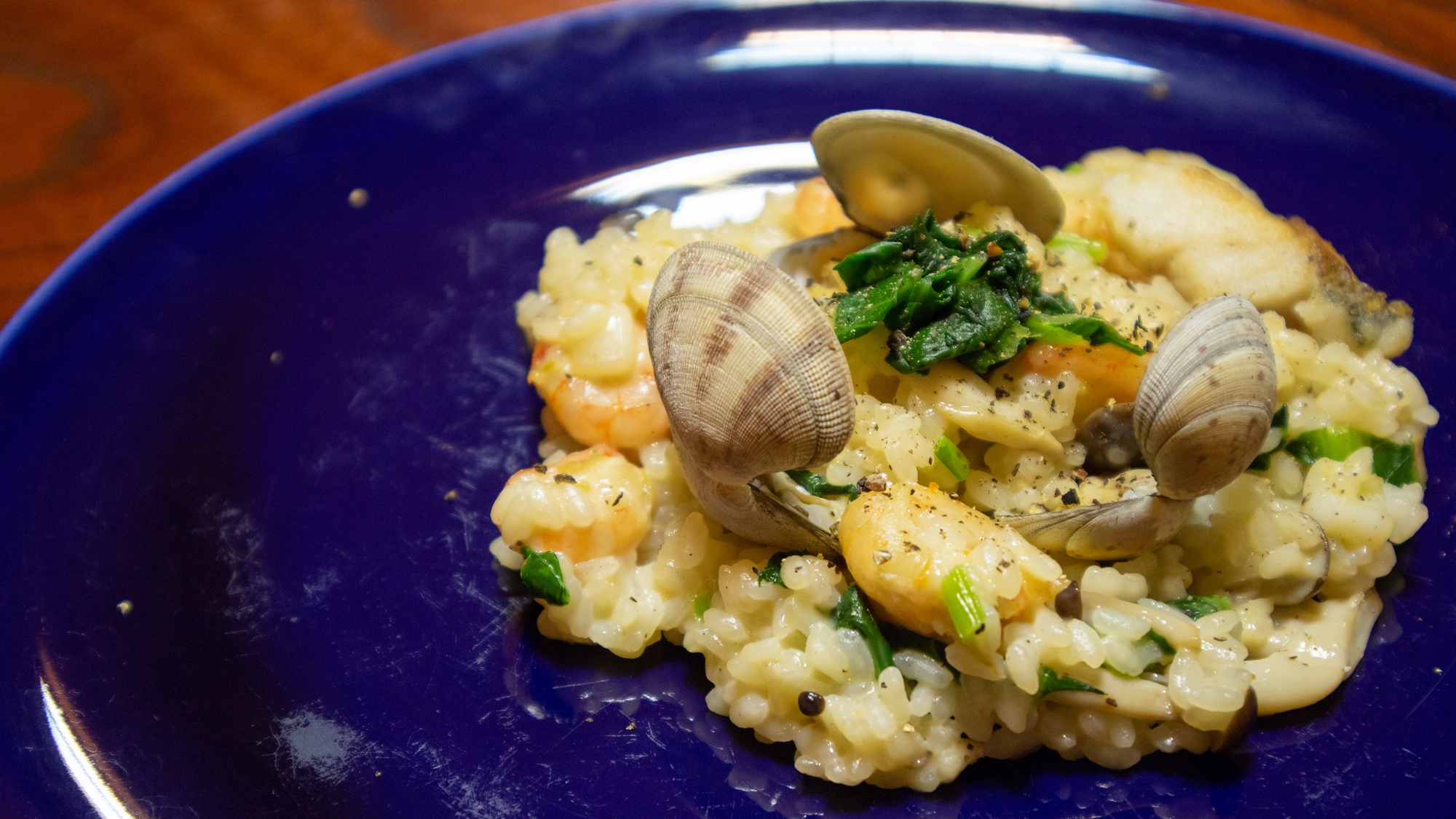 *【夕食一例／海鮮リゾット】魚介の旨味を生米からじっくり吸ったご飯が絶品