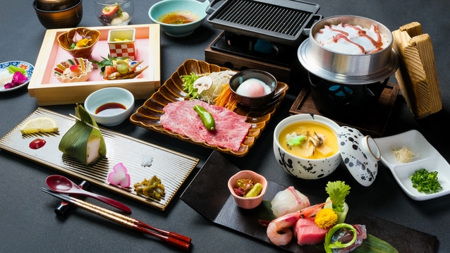 〜結会席〜焼きしゃぶと福井の美味しい食材がメインの会席プラン
