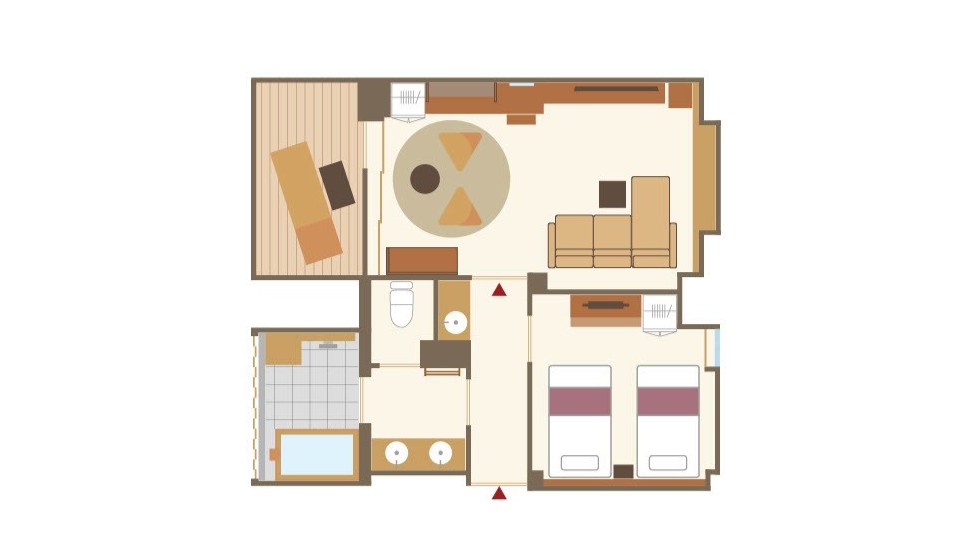 【本館】露天風呂付プレミアムツイン　平面図