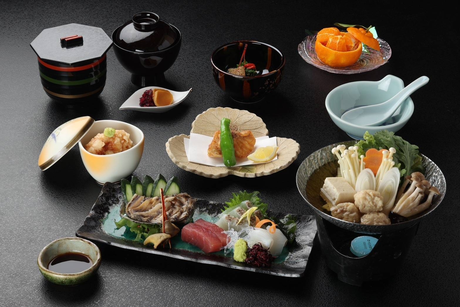 10月〜12月限定！あわびとクエ付旬菜会席