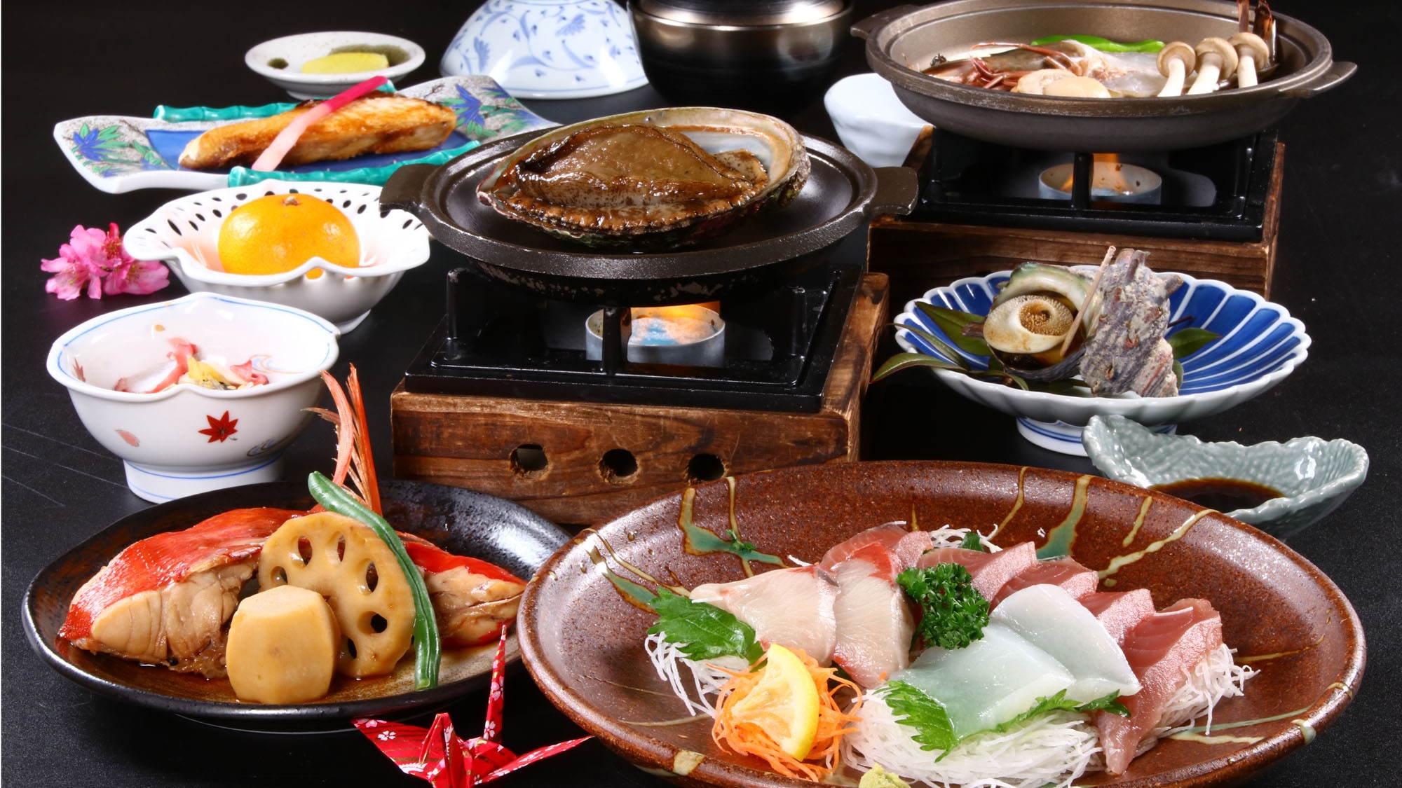 【贅沢食材】アワビ踊り蒸し◆伊豆の三大味覚を堪能♪