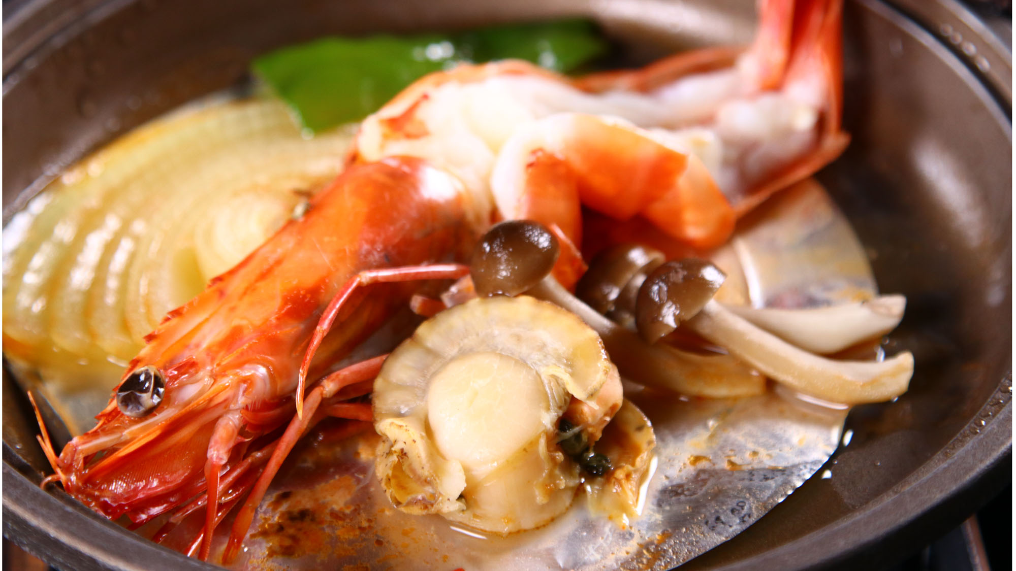 夕食◆蒸す事で海老とホタテのうまみが際立ちます*