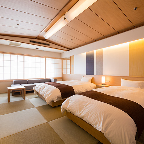 Japanese modern room where Japanese and Western are in harmony