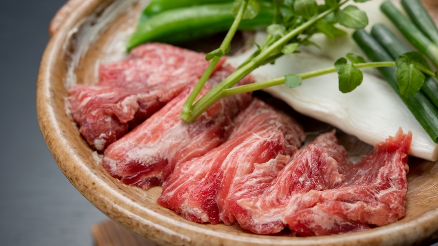 *【夕食一例】牛肉の陶板焼き