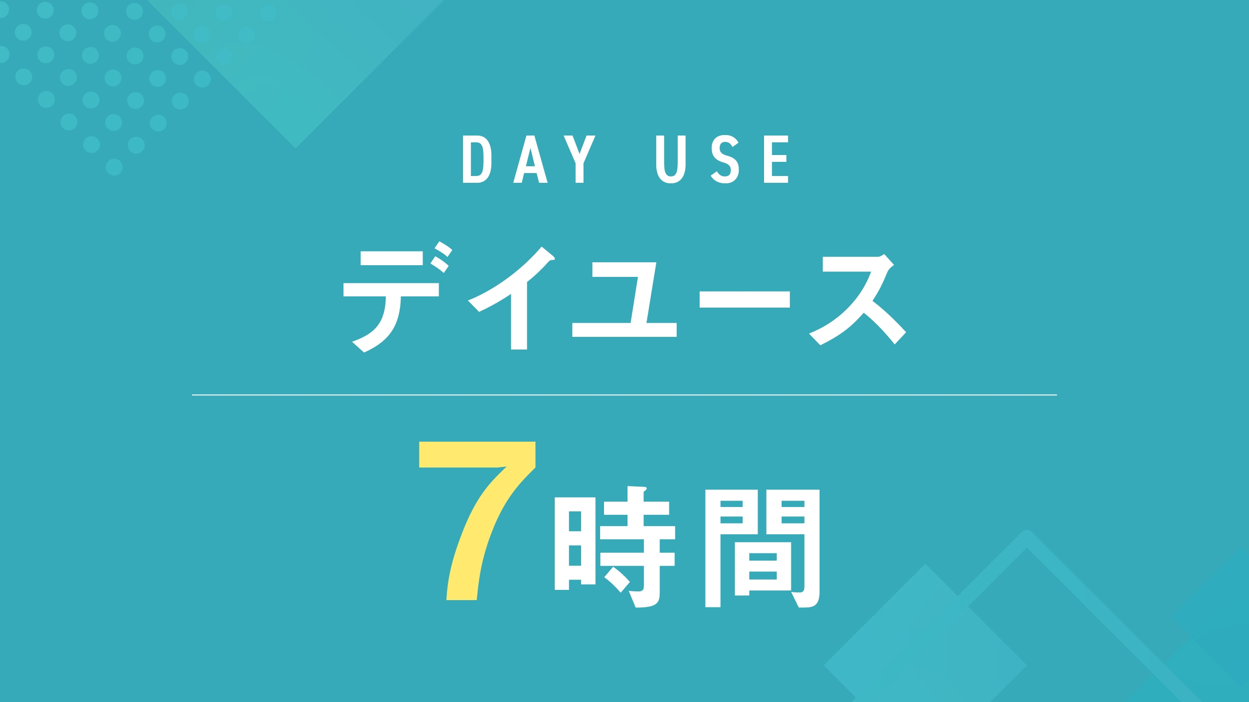 【朝11時〜夜18時】日帰りデイユース7時間プラン☆ミラブルシャワーヘッド導入☆スマートテレビ付き！