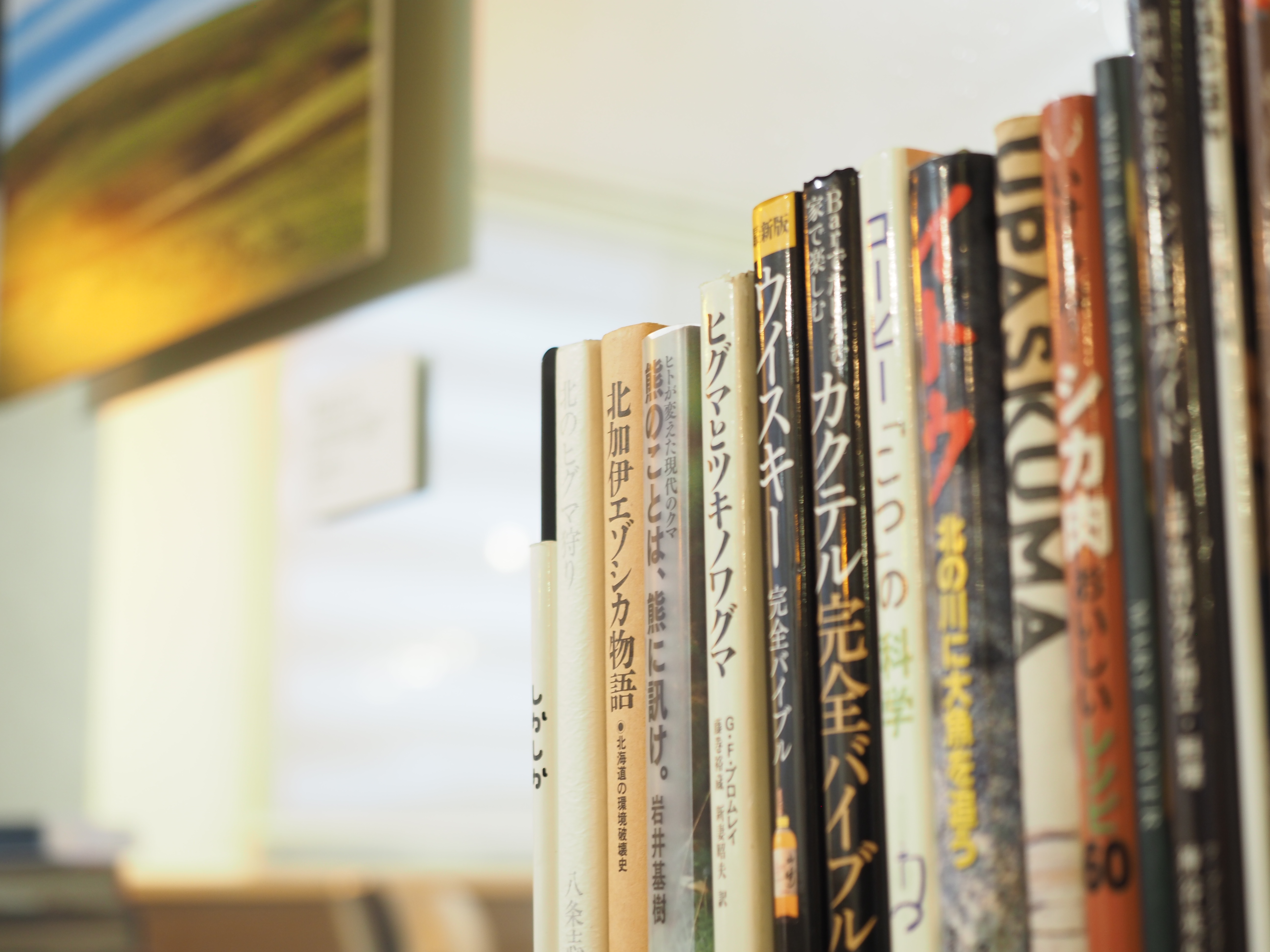 ダイニングルームには様々な本を置いています。是非お手に取ってみてみてください。