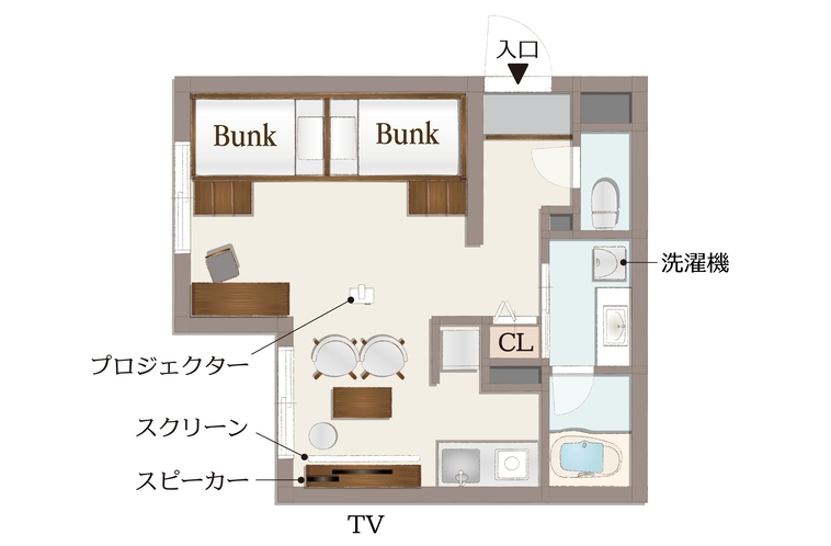【２段ベッド2台】シティアパートメント