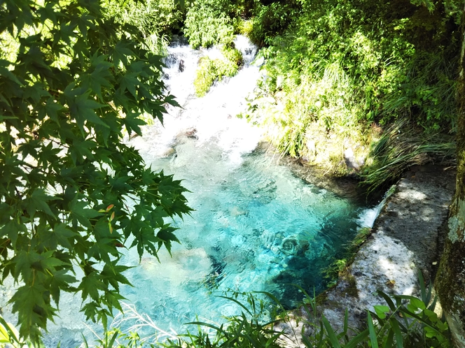 車で3分のところにある池山水源。