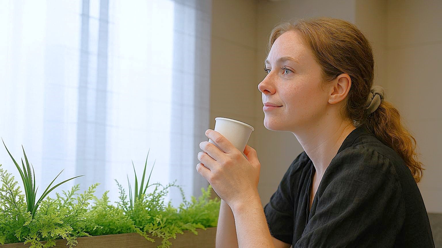 自然を感じられるラウンジです