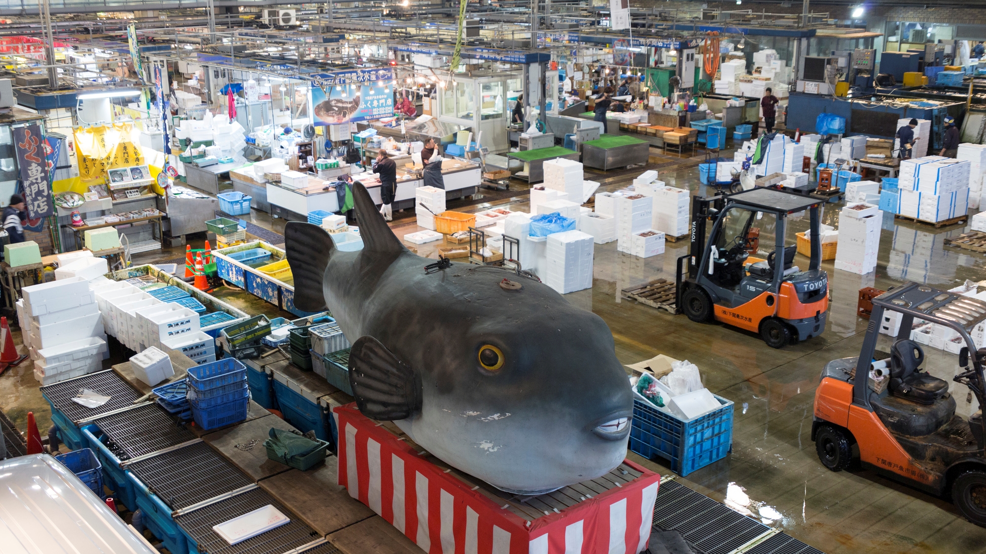 【当館から車で8分】新鮮な魚介類が手に入り、新鮮な寿司や海鮮丼も楽しめる「唐戸市場」