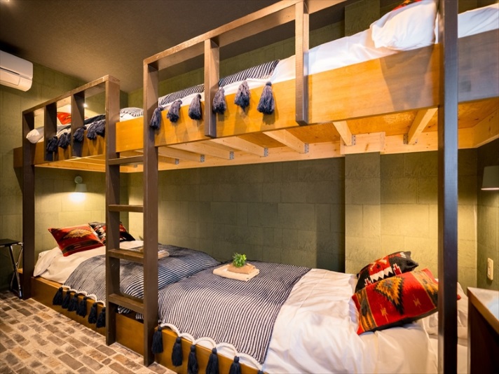 4名部屋（13平米／二段ベッド2台）