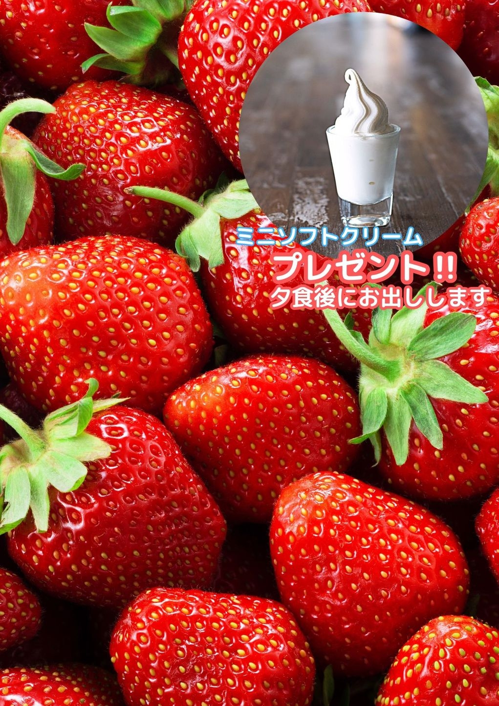 沖美べジタでいちご狩り×一泊二食付プラン