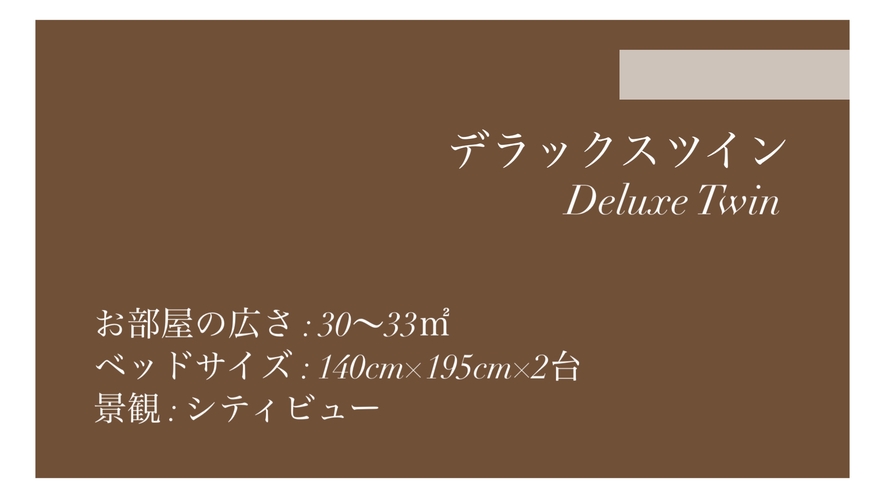 デラックスツイン◆30～33平米