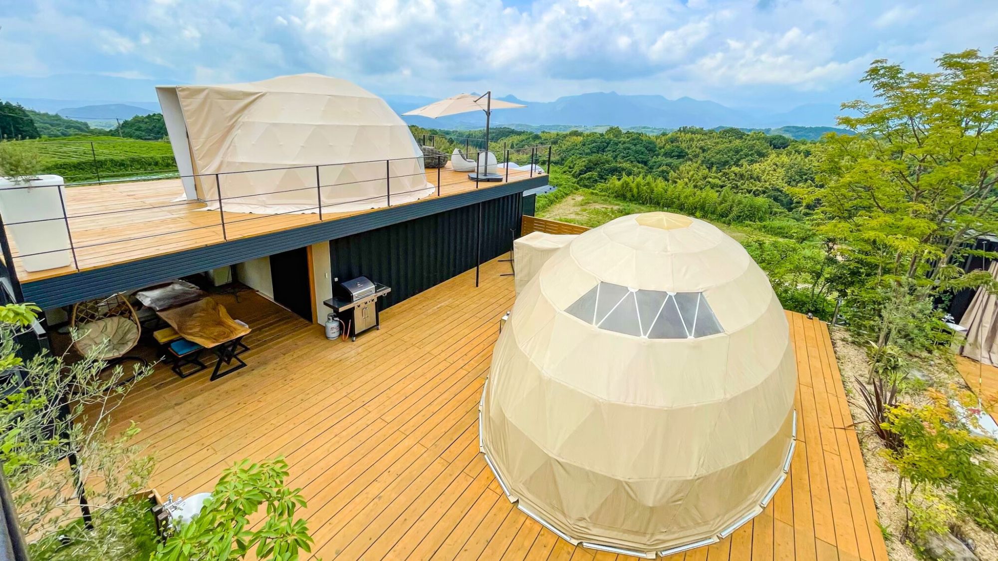 ⑧【客室半露天風呂付】オーバルテント 最大7名