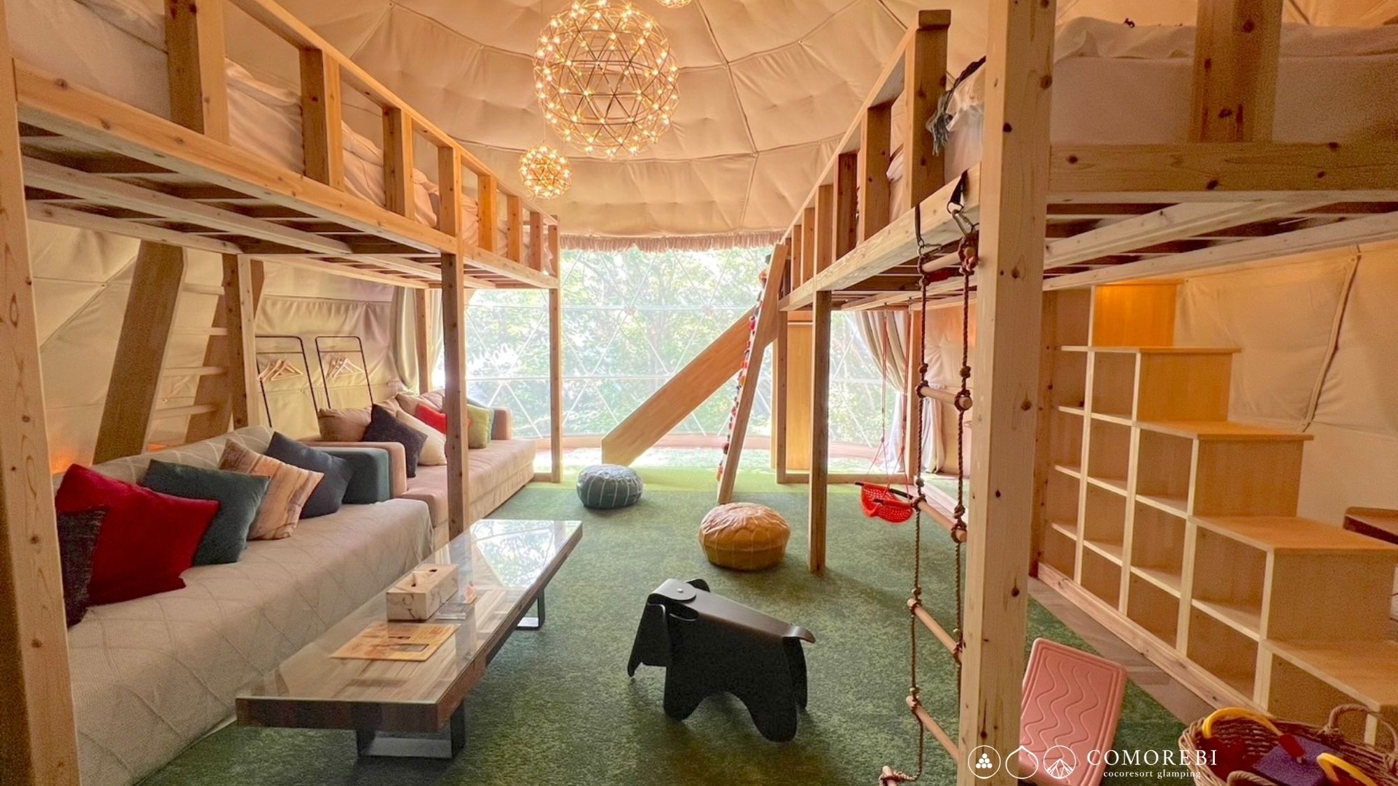 「二段ベッドが心配」という方にソファーベットも完備しておりますので、ご安心ください。