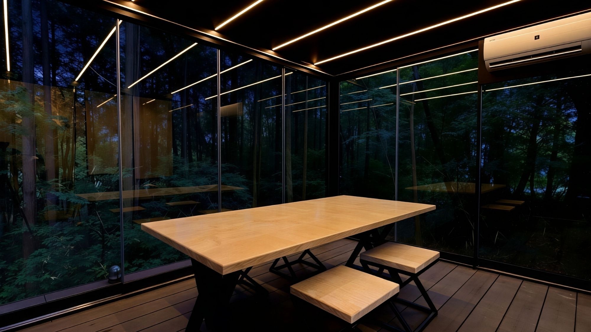 冷暖房も完備。季節を問わず快適な室温でお食事をお楽しみいただけます。