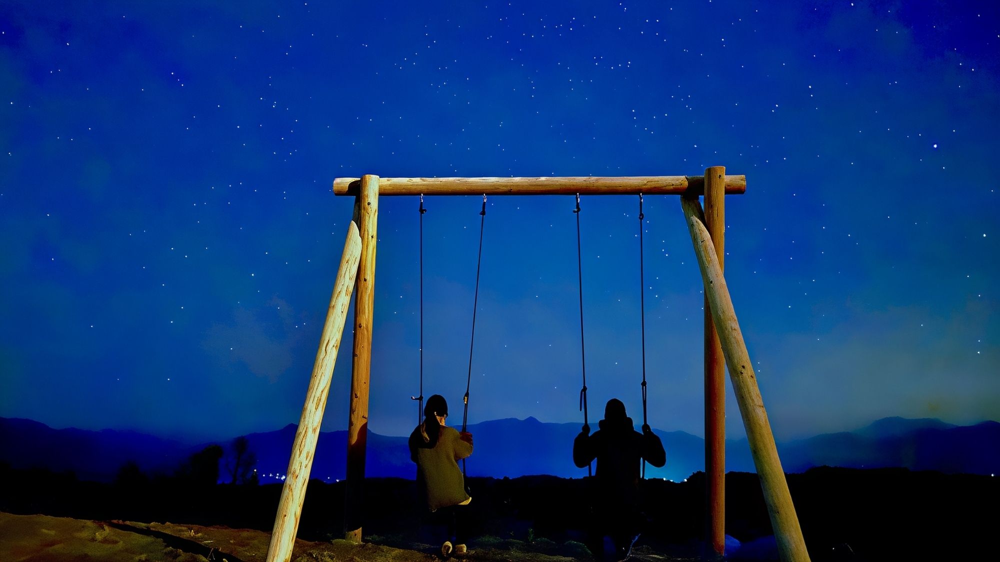 満天の星に手が届きそうな「星空ブランコ」