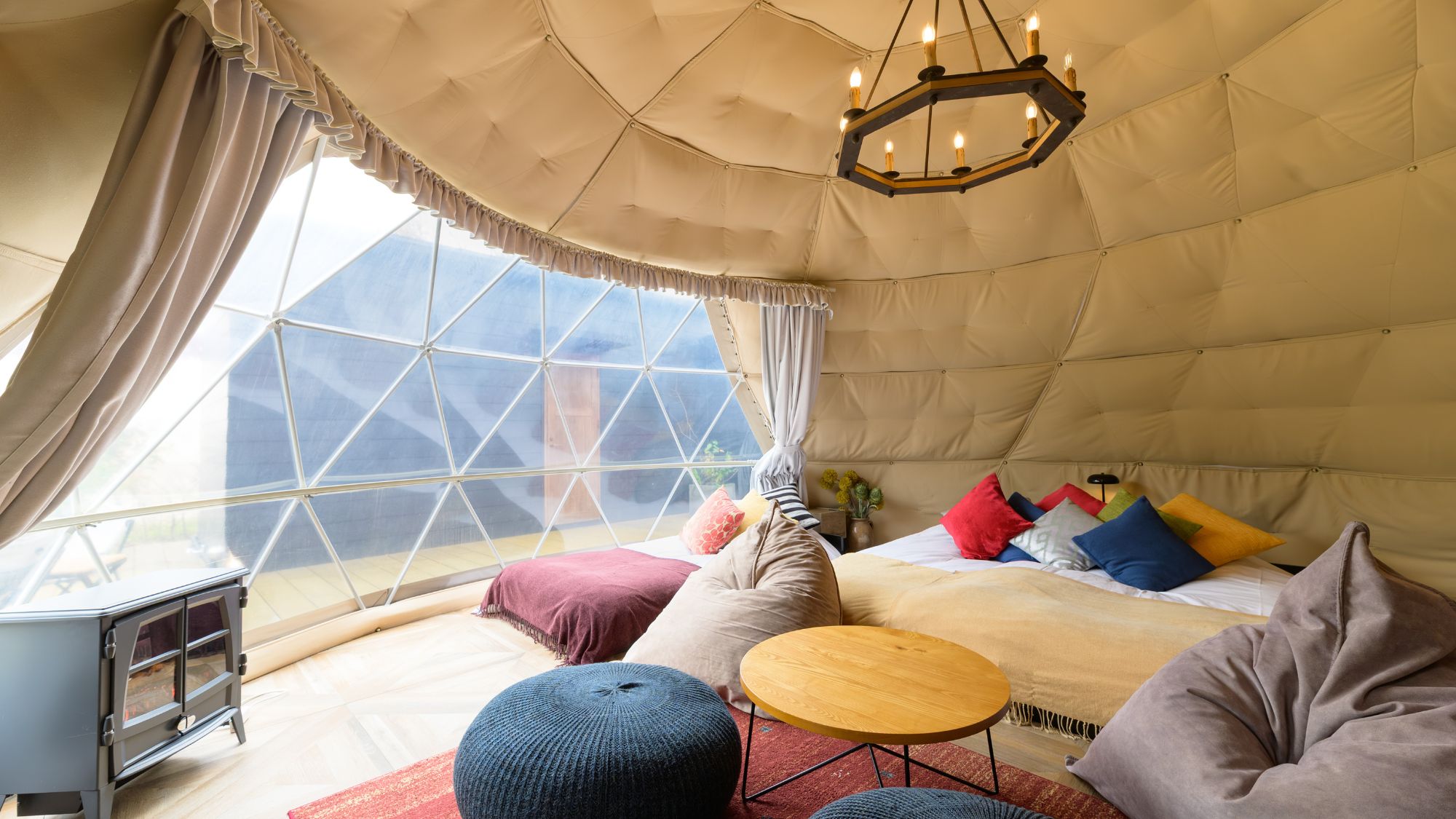 ⑦【サウナ＆客室半露天風呂付】ドームテント 最大4名