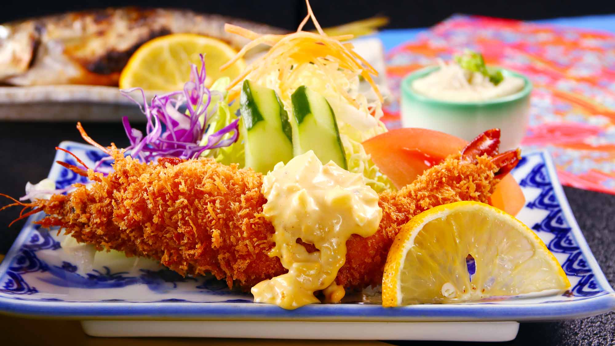 日替わりおまかせ定食◎名物ジャンボエビフライもあります
