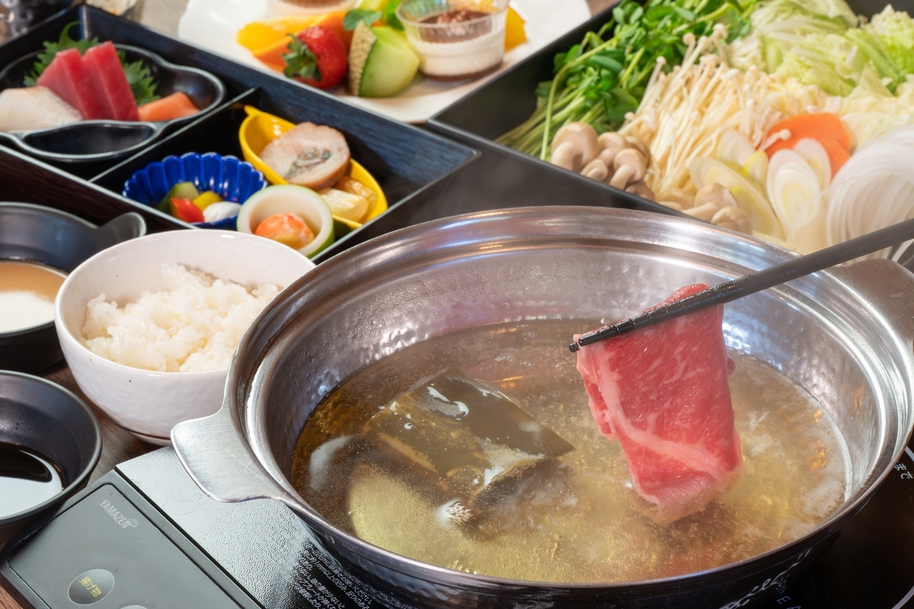 【楽天トラベルサマーSALE】しゃぶしゃぶコース【福島県産の牛肉に舌鼓】お部屋でしゃぶしゃぶを堪能