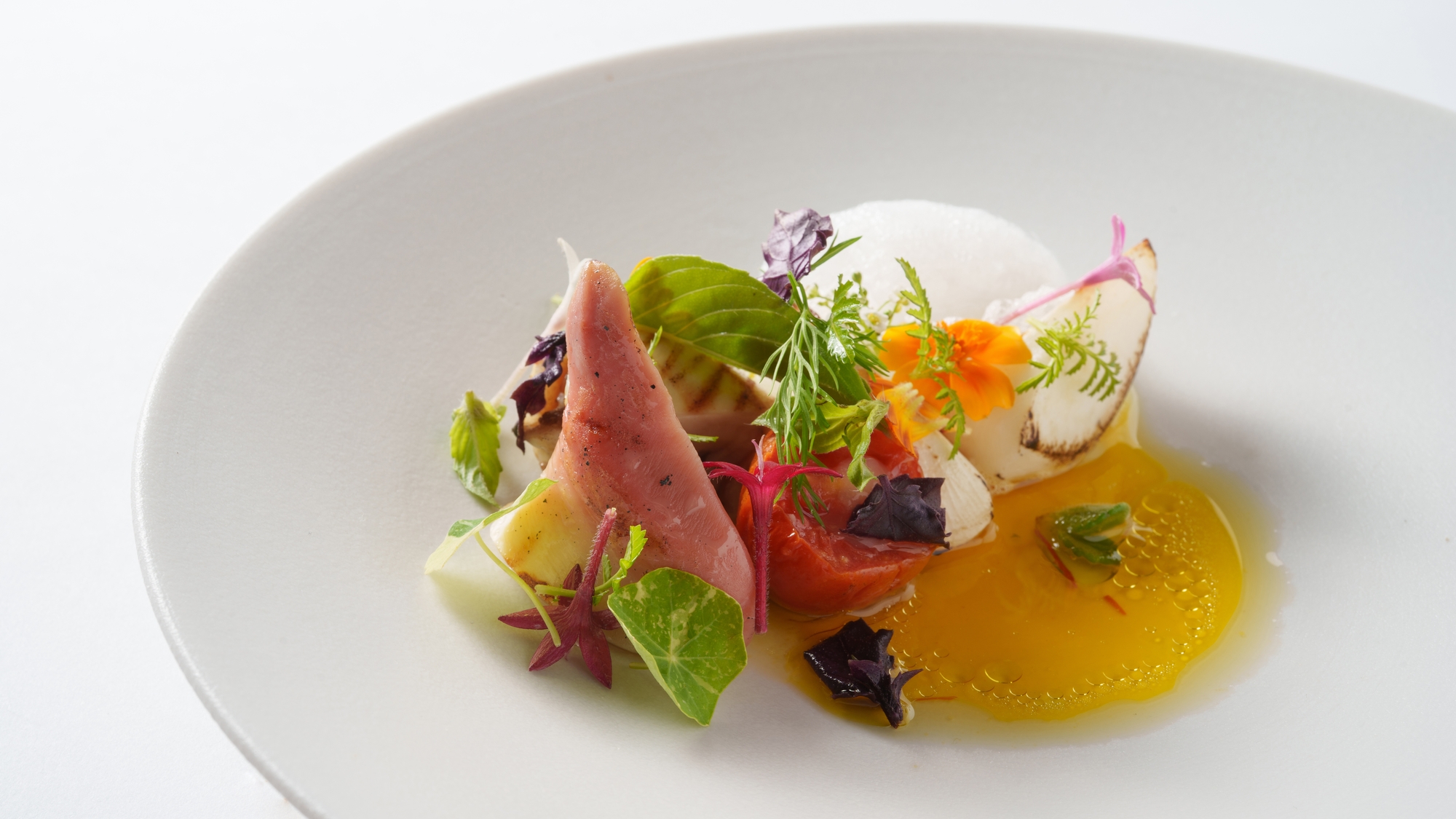 ◆フレンチコース｜苫小牧産北寄貝のグリエ